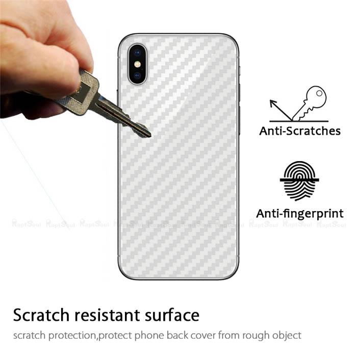 Miếng dán vân cacbon mặt lưng 3D dành cho iphone X/Xs/Xs max (trong suốt)