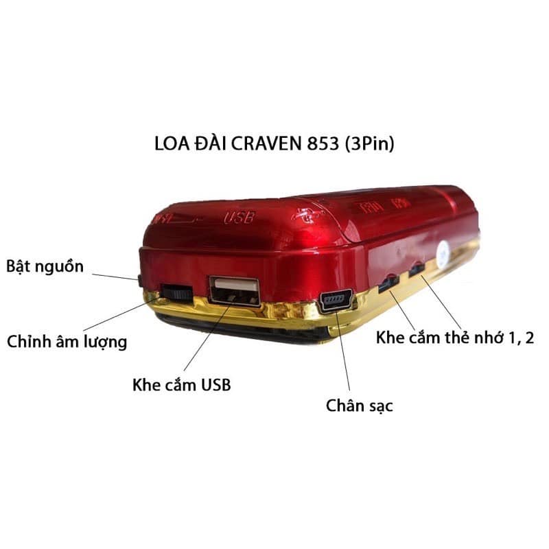 Loa Craven 3 pin cho bé tắm Tiếng anh