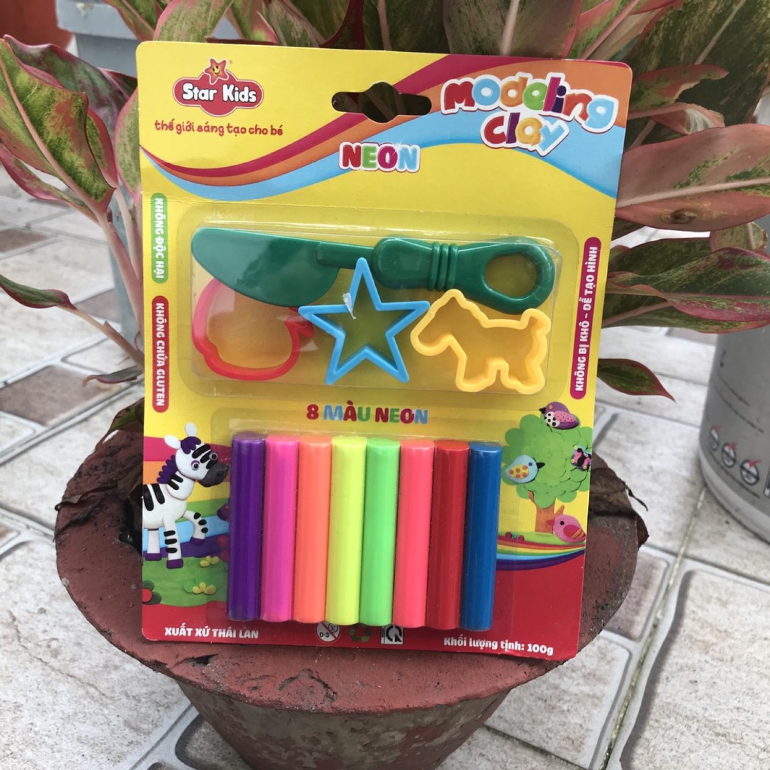 Thái Lan Vỉ đất sét nặn cho bé hiệu Star kid .[(Hàng cao cấp sẵn hàng, giá sỉ)