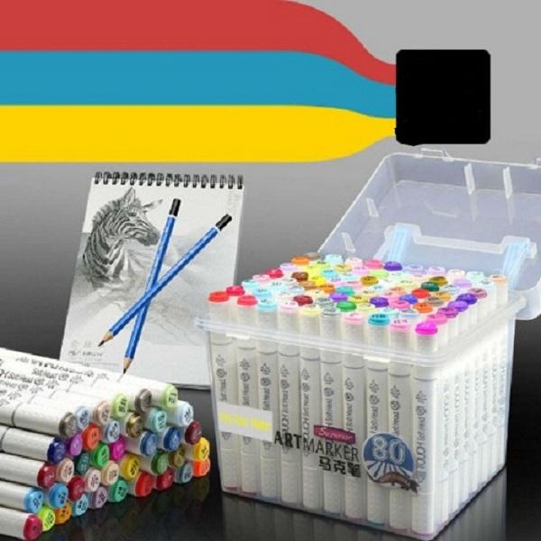 Bộ bút màu Marker Touchliit 7 soft head - set 80 màu, màu tươi và mịn