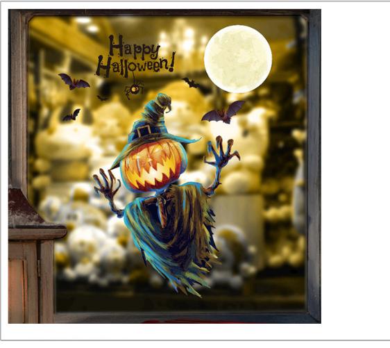 Decal trang trí tường - Người Rơm Qủy Halloween
