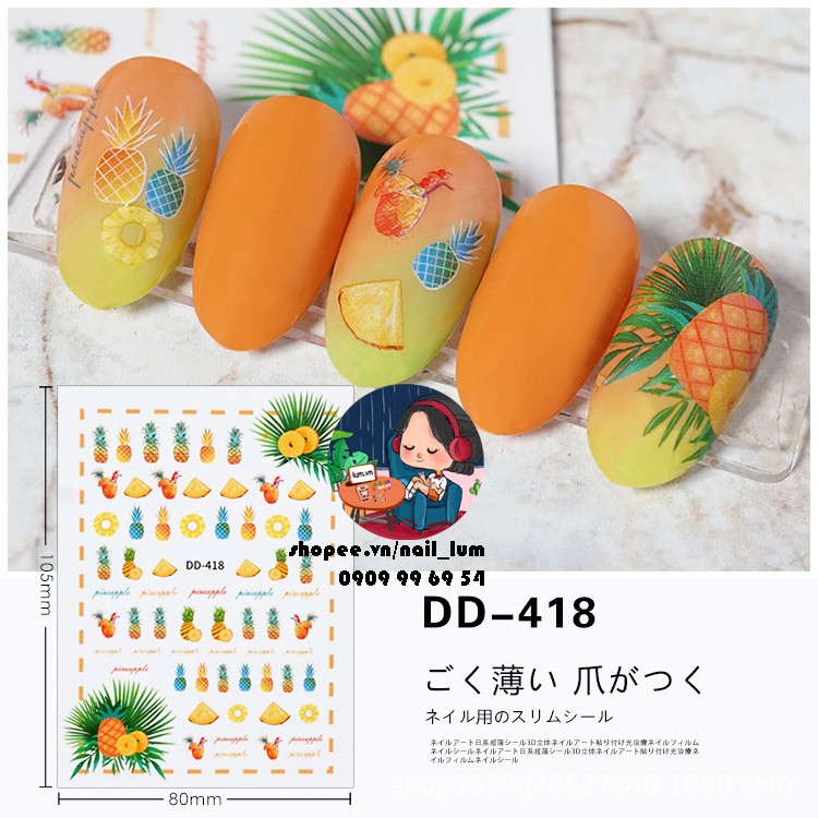 [Video Thực Tế] Nail Sticker - Dán Móng Tay - Bộ Sưu Tập Trái Cây
