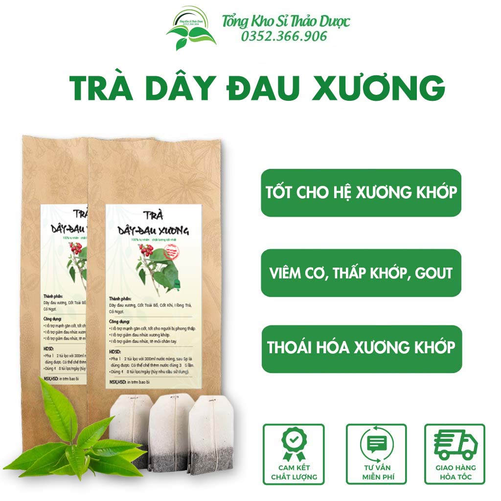Trà dây đau xương, giảm đau nhức xương khớp, thoái hóa cột sống,bịch 30 túi lọc - Tổng kho sỉ thảo dược