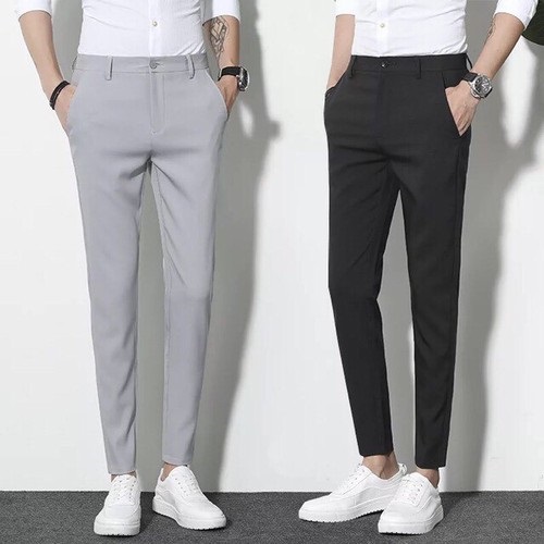 QUẦN TÂY NAM, QUẦN ÂU CÔNG SỞ ỐNG SUÔN PHONG CÁCH HÀN QUỐC MÀU XÁM ĐẬM (SIZE 28-37)