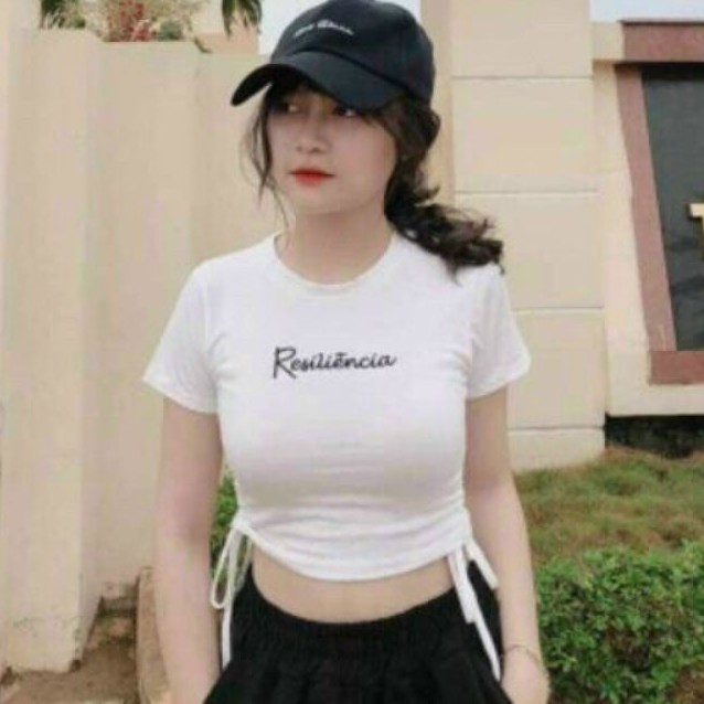 Áo Croptop Dây Rút 2 Bên