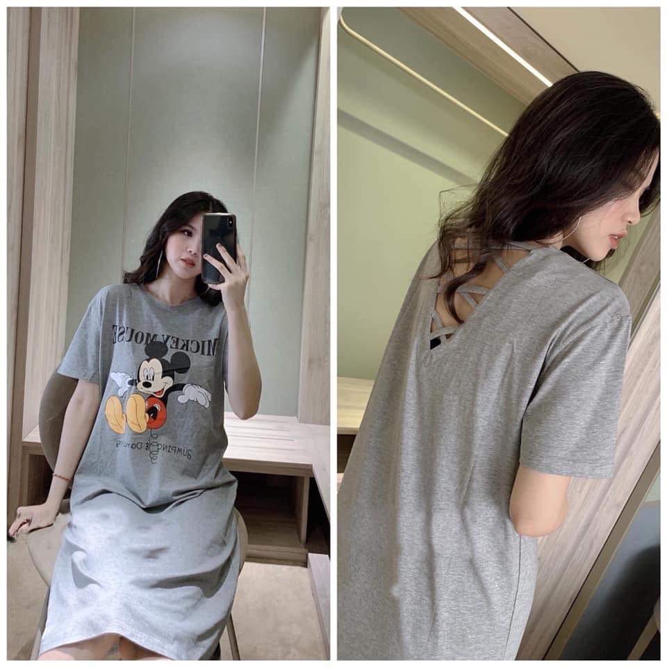 [MeBeBin] Đầm Suông Dáng Rộng Micky Đan Dây Lưng