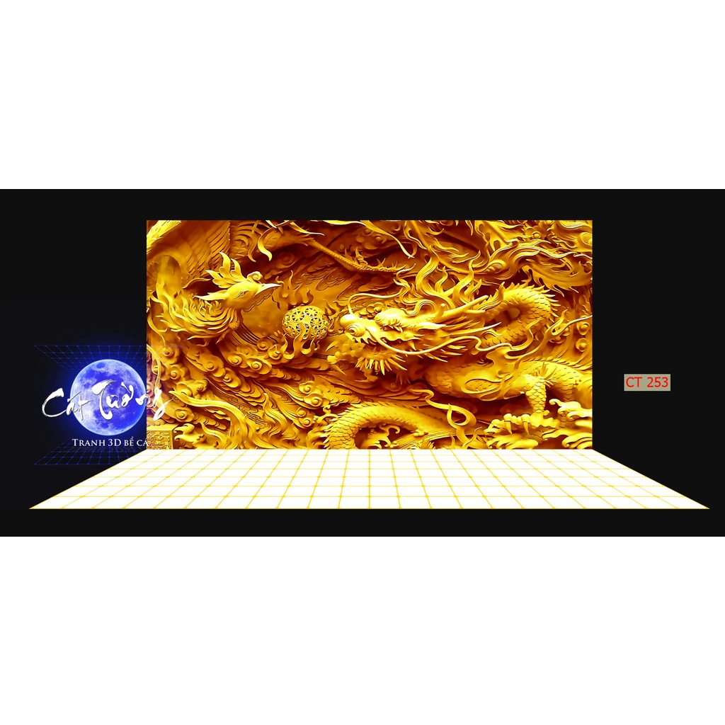 Tranh 3d dán bể cá thủy sinh, bể cá rồng