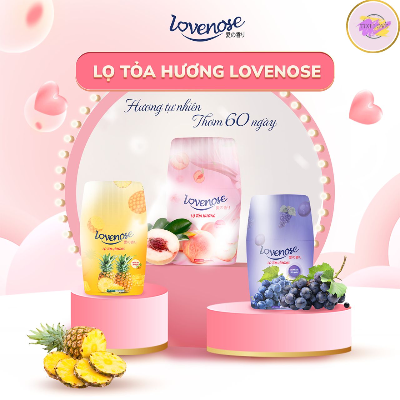 Lọ tỏa hương Lovenose thơm dung tích 250 ml , thanh lọc không khí