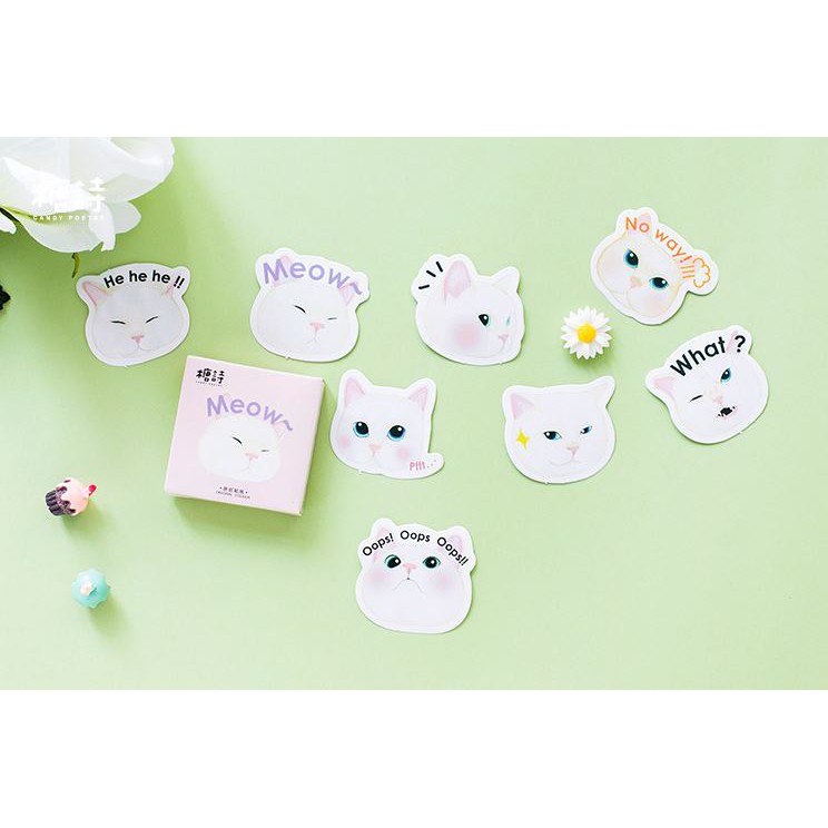 Bộ 46 Sticker Hàn Quốc hình Mèo Con dán trang trí E16