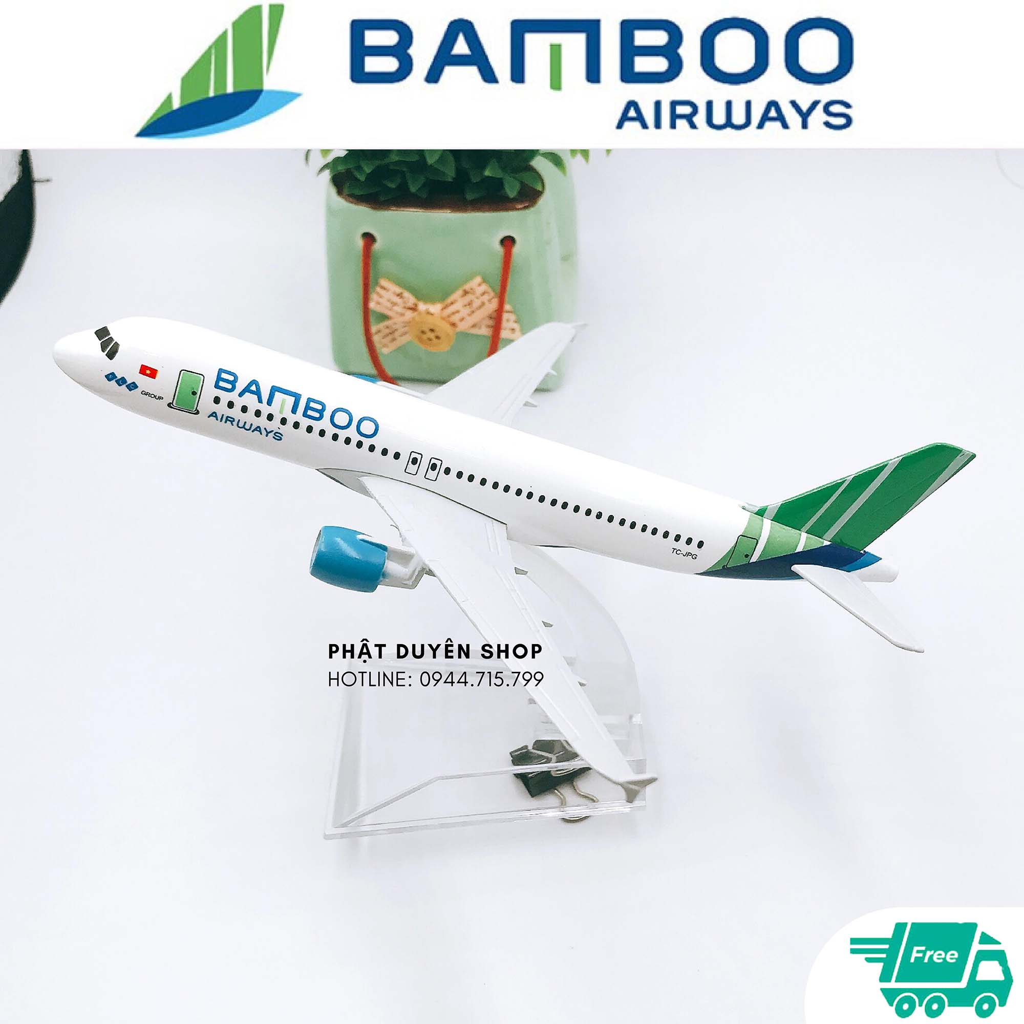 MÔ HÌNH MÁY BAY BAMBOO AIRWAY 16CM, 20CM