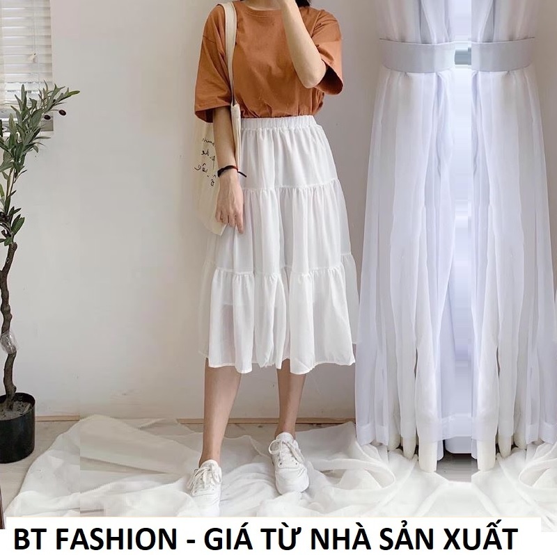 Chân Váy Dài Voan Thời Trang HOT - BT Fashion (VOAN DÀI 3T) VA1 - Có lót bên trong + Video, HÌnh Thật