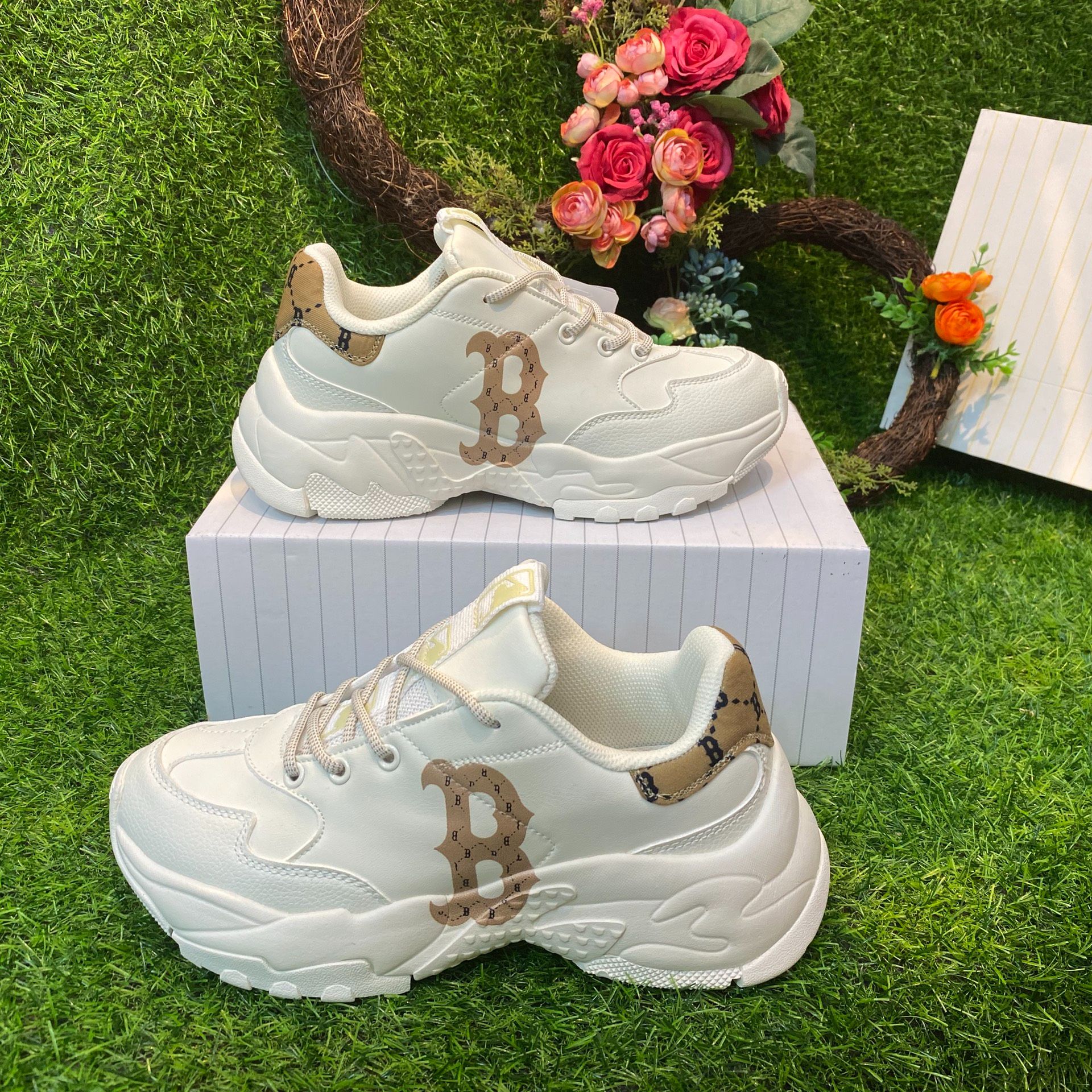 MLB Boston B Logo Sneakers, Giày MLB. size 36-43