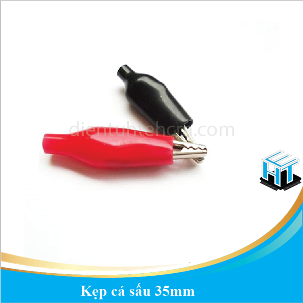 COMBO 5 BỘ Kẹp cá sấu size 35mm (Cặp đen đỏ)