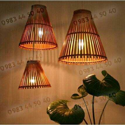 Bộ 4 chao đèn mây tre nơm xòe (0978945425)