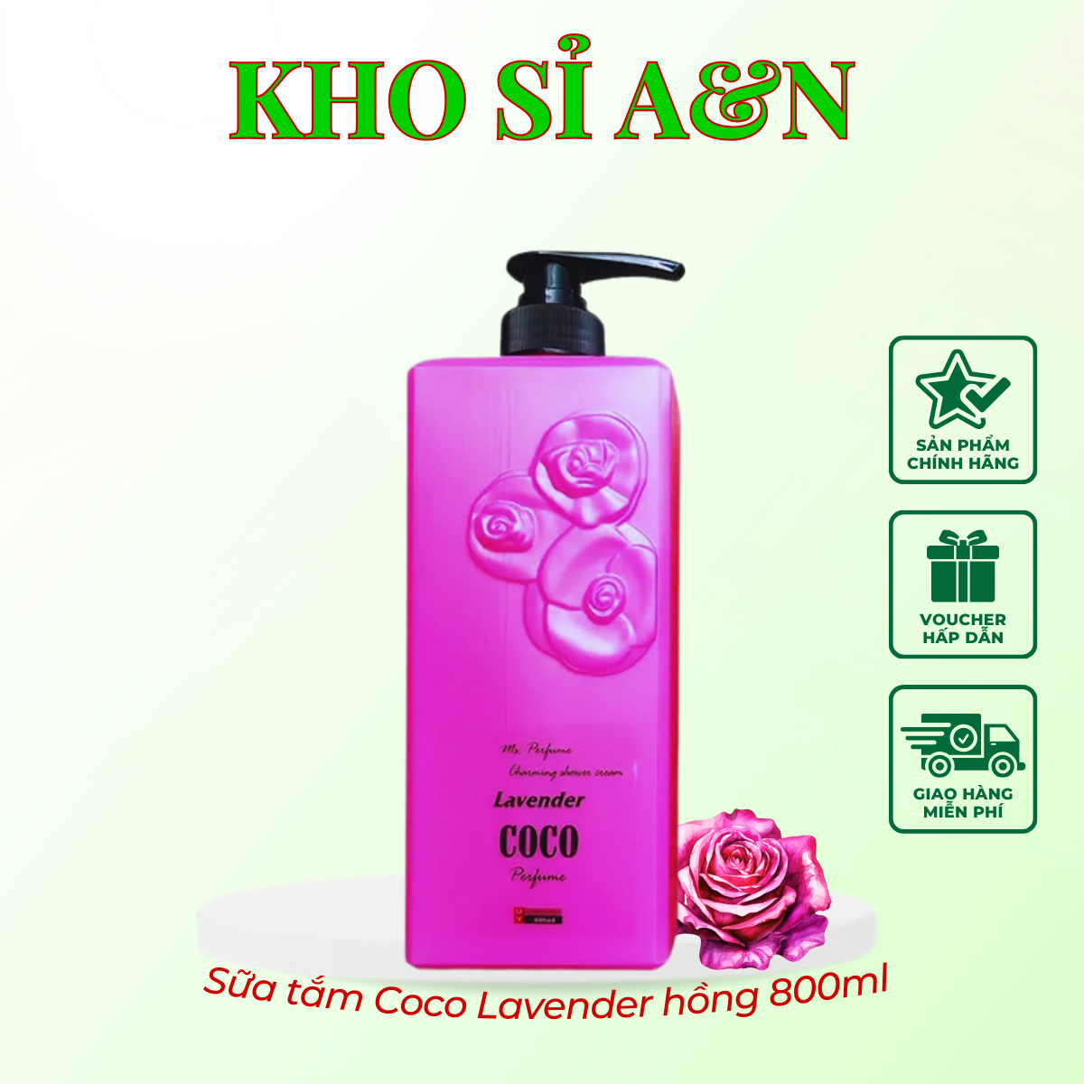 Sữa tắm bông hồng, Sữa tắm hương nước hoa coco lavender 800ml cực thơm