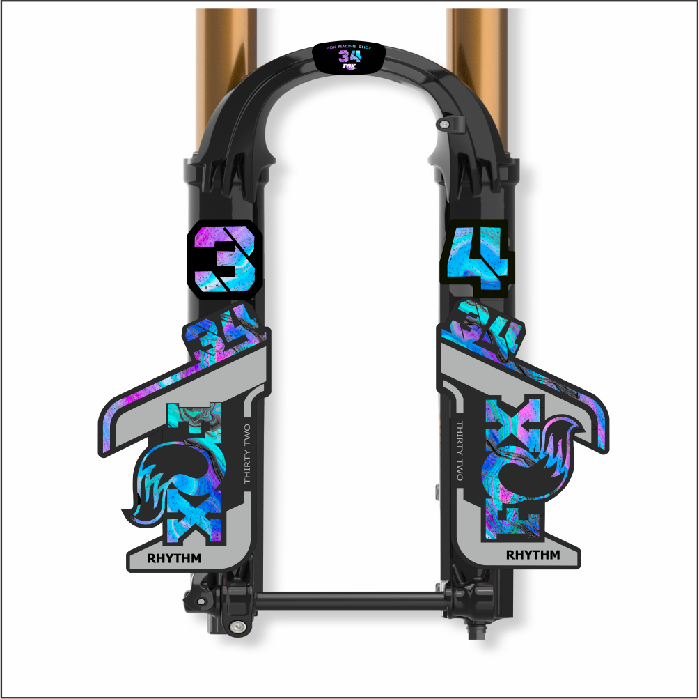 Tem decal dán phuộc xe đạp FOX Rhythm 34 2021