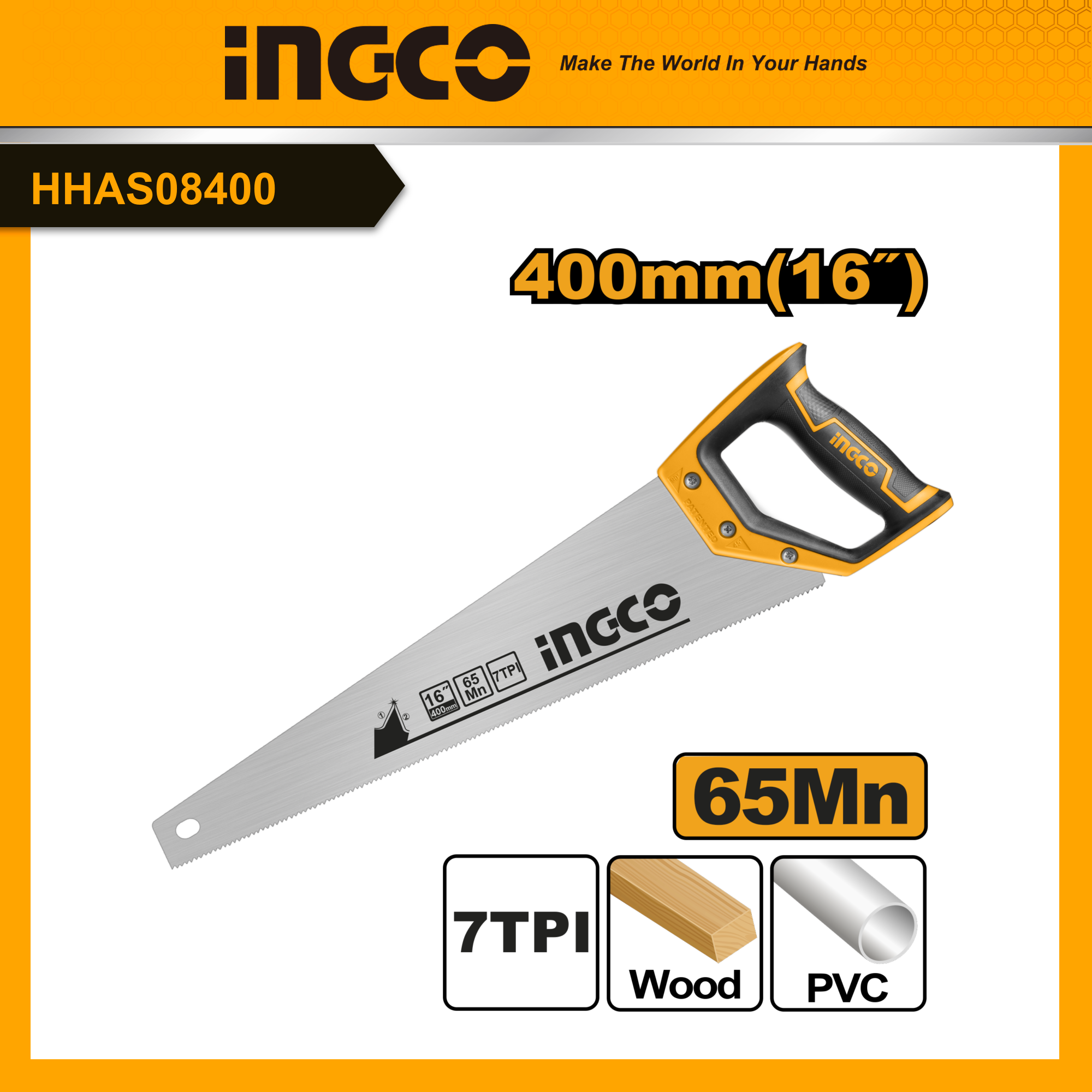 Ingco hhas08400/hhas38400 cưa tay lá liễu