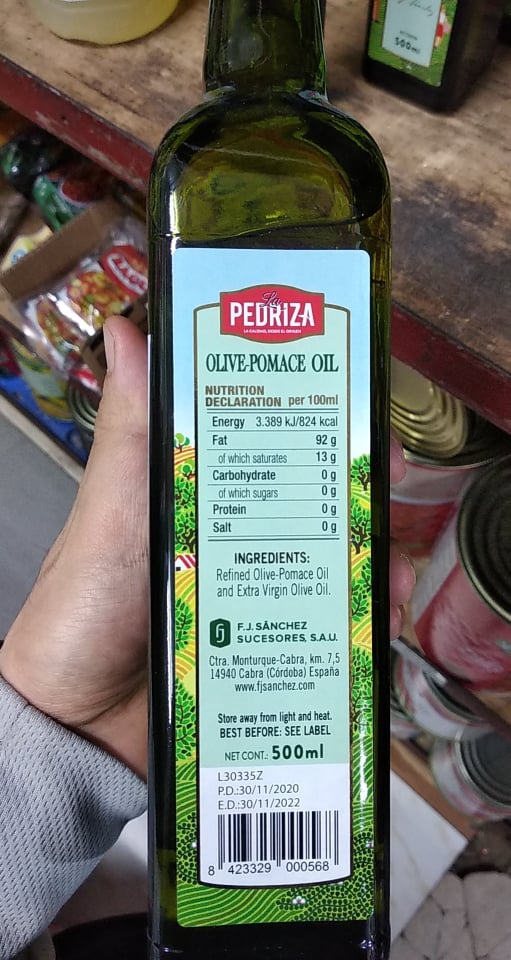 Dầu olive pomace hiệu La pedriza 500ml