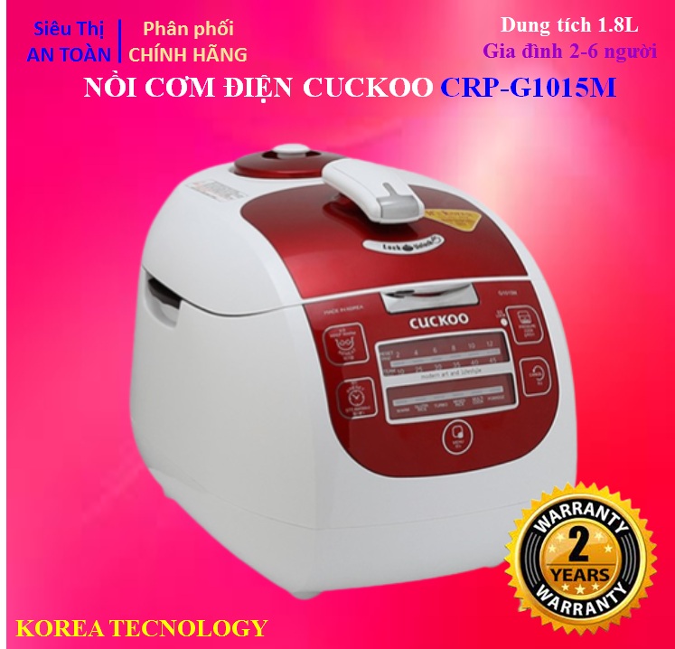 Nồi Cơm áp suất điện tử Cuckoo Hàn Quốc CRP-G1015M - 1.8L (Đỏ, Hồng) - Bảo Hành 2 Năm