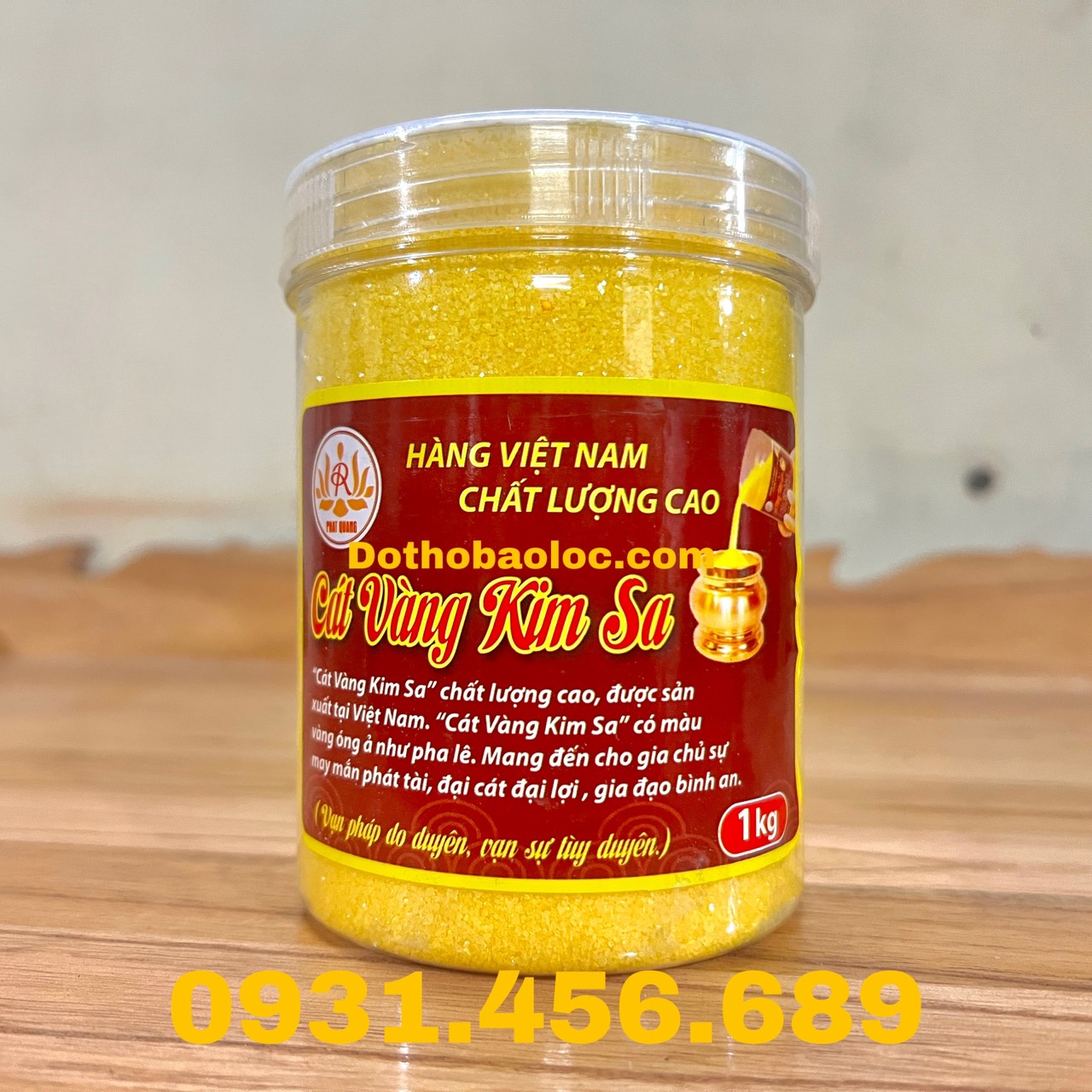 Hũ cát kim sa, cát vàng lư hương 1kg