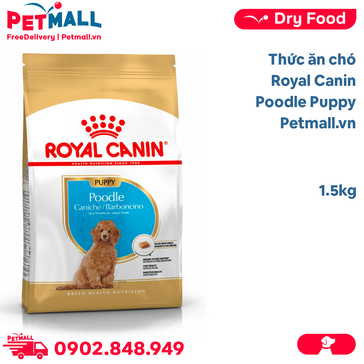 Thức Ăn Chó Royal Canin Poodle Puppy 1.5kg Petmall