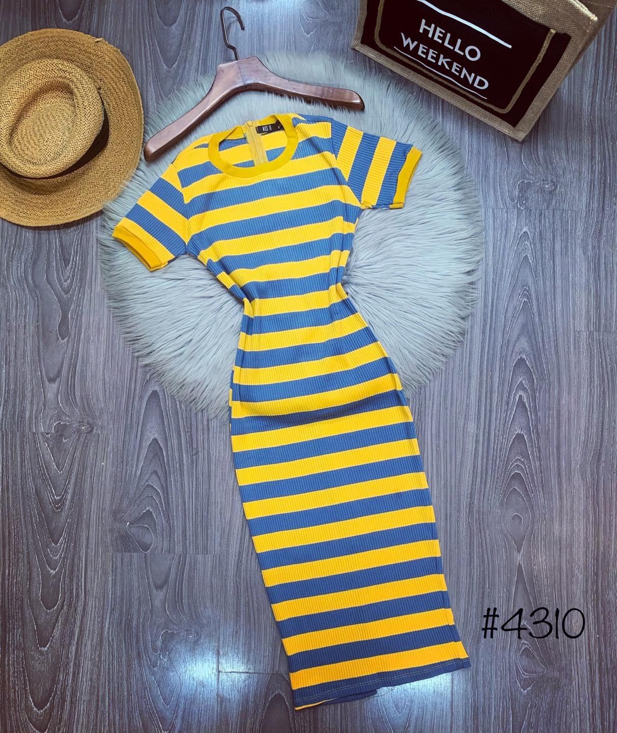 [HCM]Đầm body nữ thời trang mẫu mới-đầm body nữ sọc trẻ trung sang trọng-đầm body nữ dài qua gối ( HÌNH THẬT) BINSTORE94 dbd1