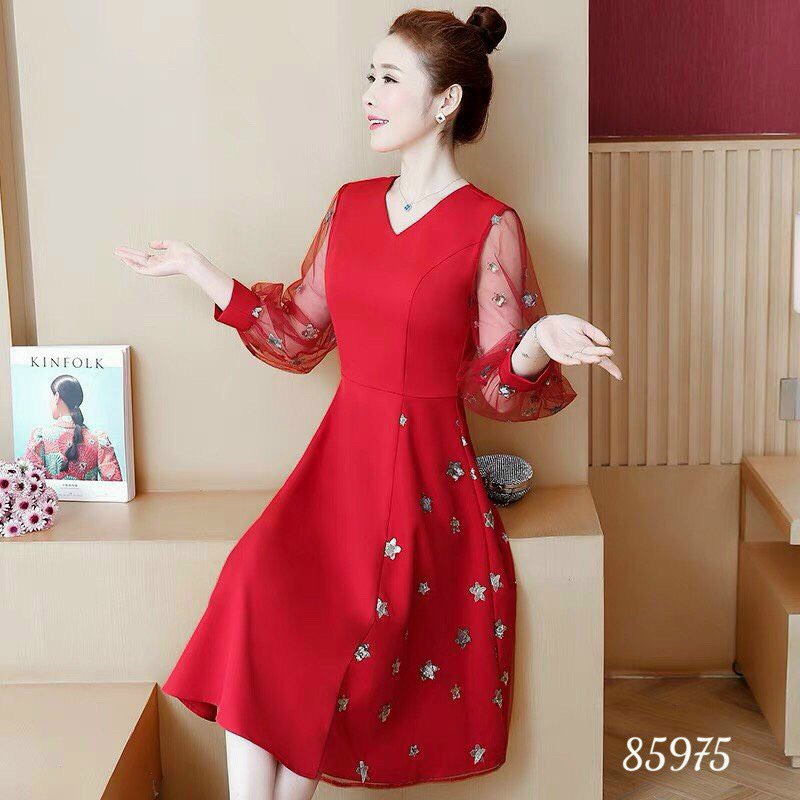ĐẦM XÒE UMI PHỐI LƯỚI KIM TUYẾN NGÔI SAO XINH SẮN THỜI TRANG NỮ CAO CẤP THỜI TRANG MỚI TH