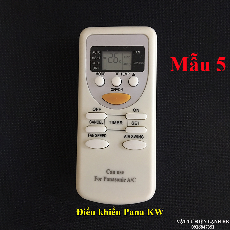 Remote máy lạnh Panasonic KW 2 chiều đời cũ, điều khiển điều hòa Pana mẫu 5 rẻ