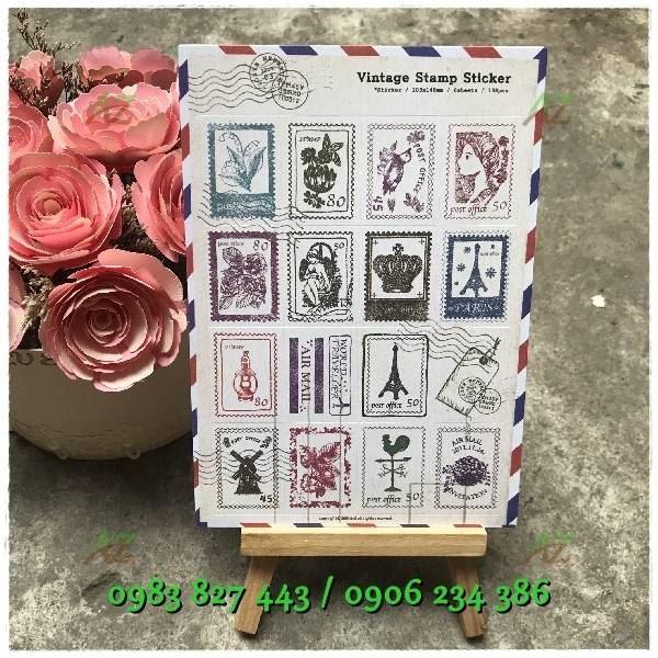 Sticker dán vintage (6 tờ)