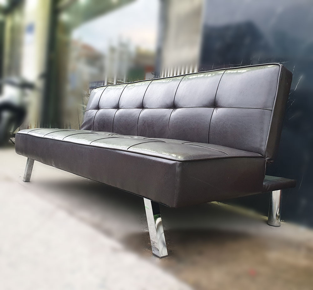 Ghế sofa bed giường đa năng da simili màu nâu