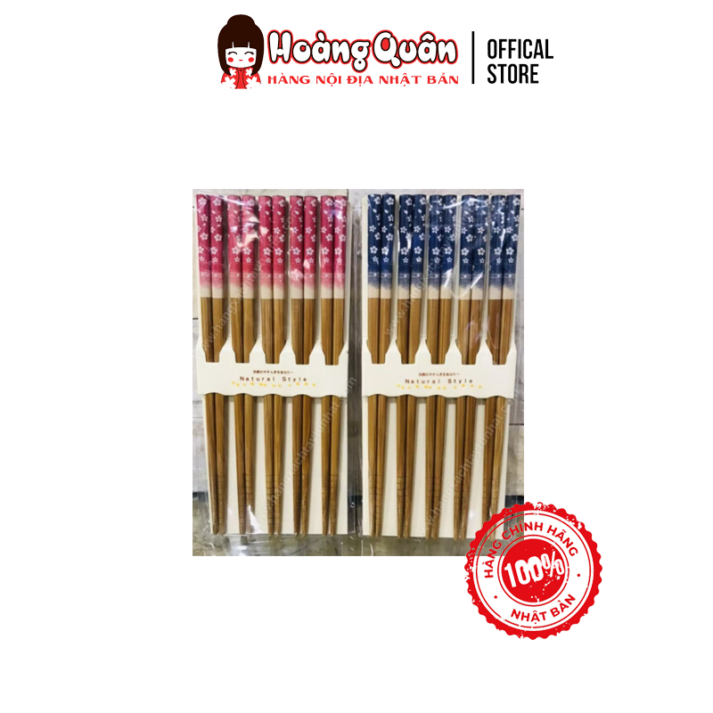 Set 5 đôi đũa hoa xanh Nhật Bản