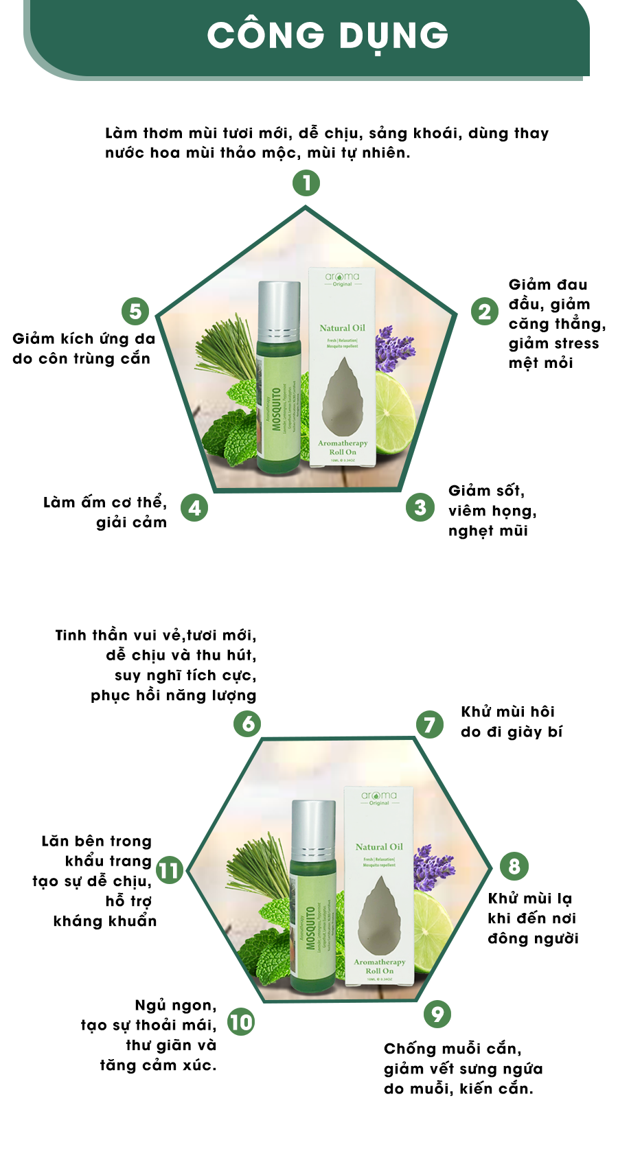 Dầu Lăn tinh dầu Chống muỗi - Mosquito Roll On