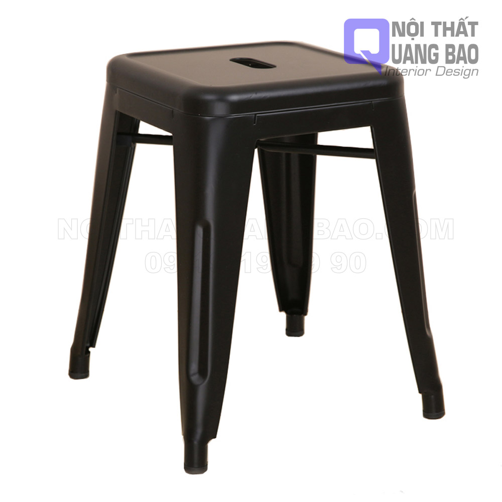 (HCM)Ghế Tolix Sắt Sơn Tỉnh Điện Có Lưng Tựa (QB-GTL04)