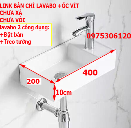 LAVABO MINI NHỎ Chậu rửa mặt lavabo chữ nhật treo tường hay đặt bàn 03NA