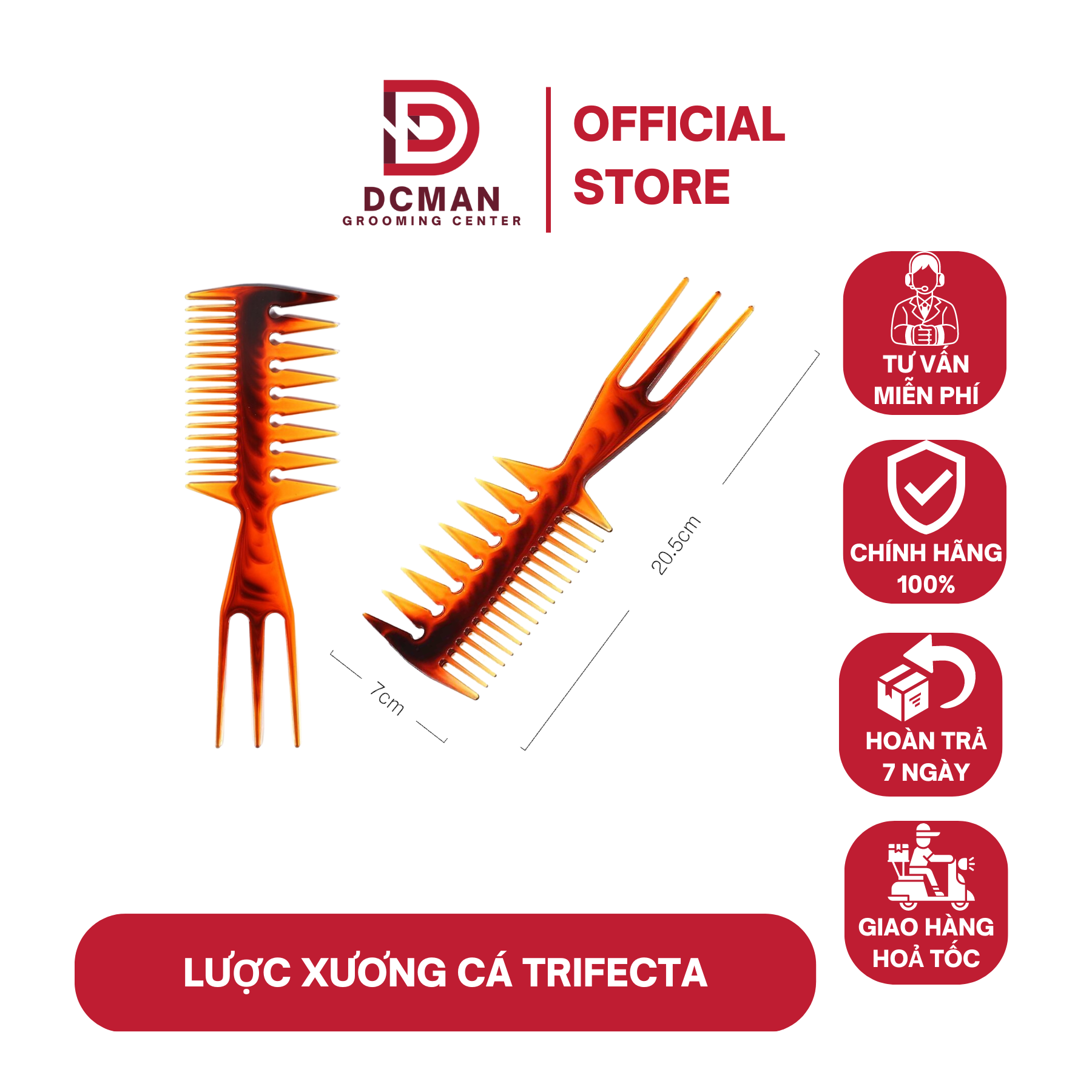 [Chính Hãng] Lược chải tóc xương cá tạo Texture Trifecta