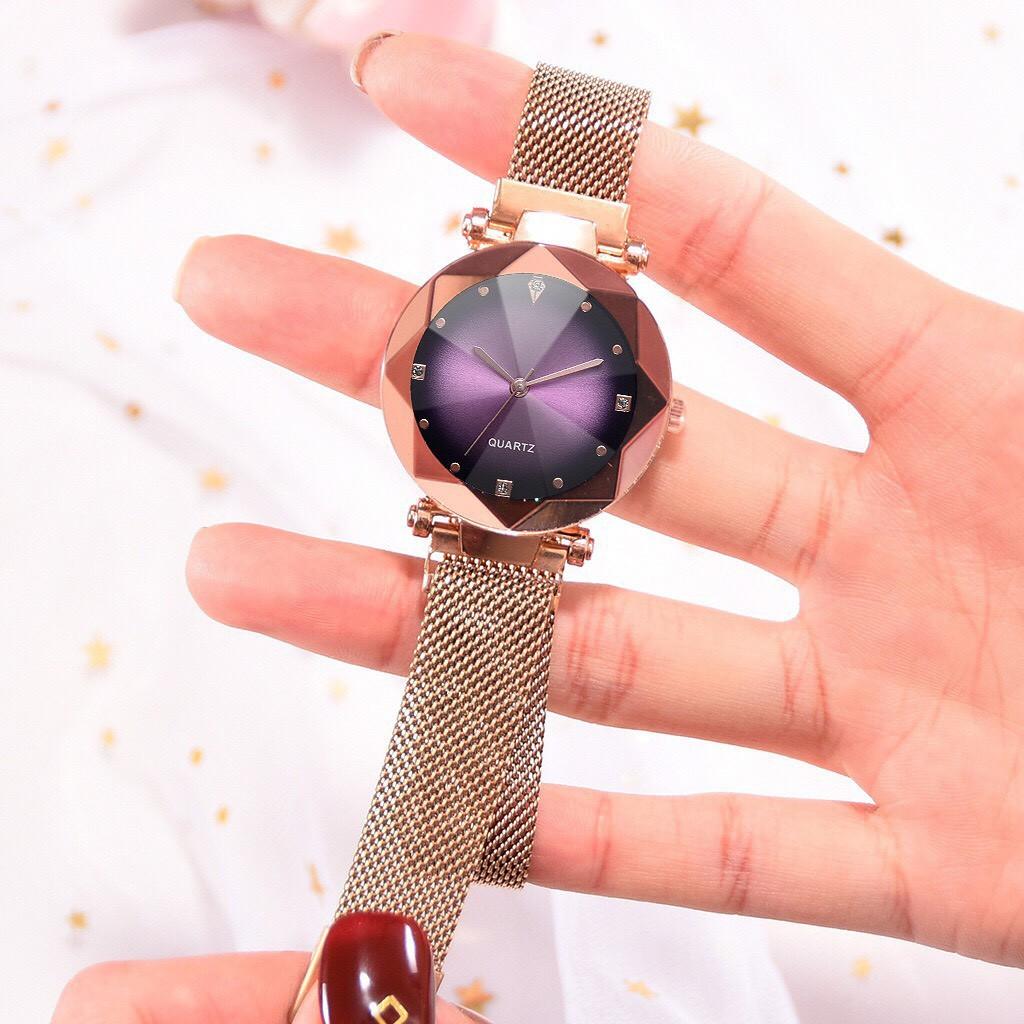 Đồng hồ dây lưới nam châm thời trang nữ Ulzzang
