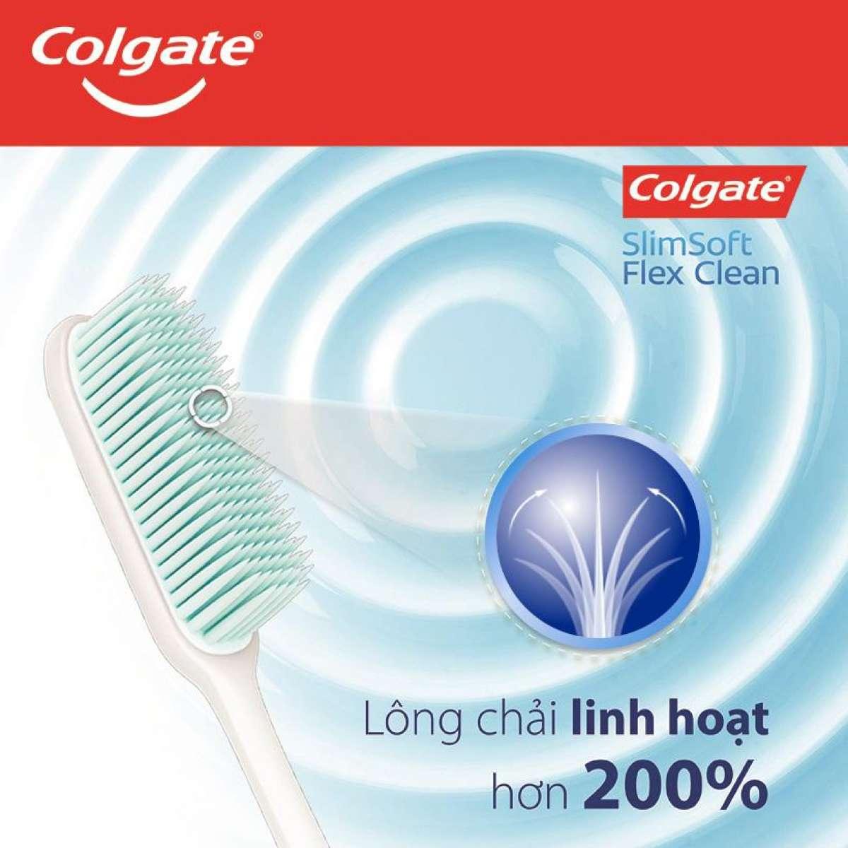 Combo 4 Bàn chải đánh răng Colgate SlimSoft Flex Clean THAN ĐEN