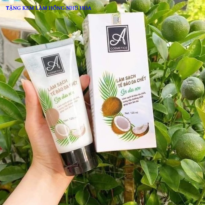 [CHÍNH HÃNG + QUÀ TẶNG]Kem Tẩy tế bào chết dừa non A Cosmetics 120ml