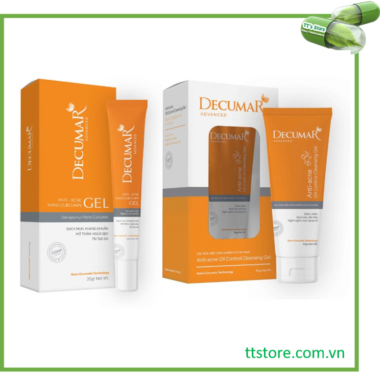 [HCM][NEW] Combo 2 DECUMAR ADVANCED [Gel ngừa mụn gel rửa mặt kiềm nhờn] (Decuma advance)
