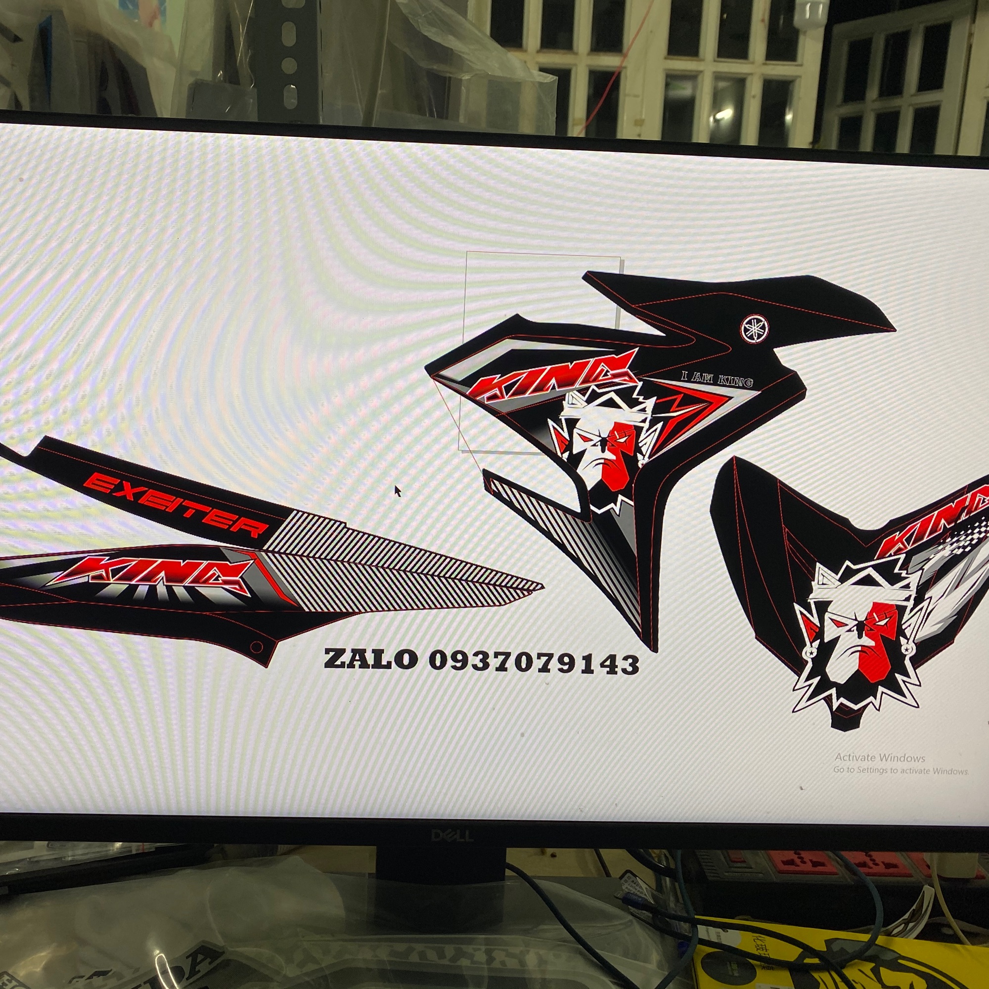 Tem rời exciter 150 King drag đỏ đen