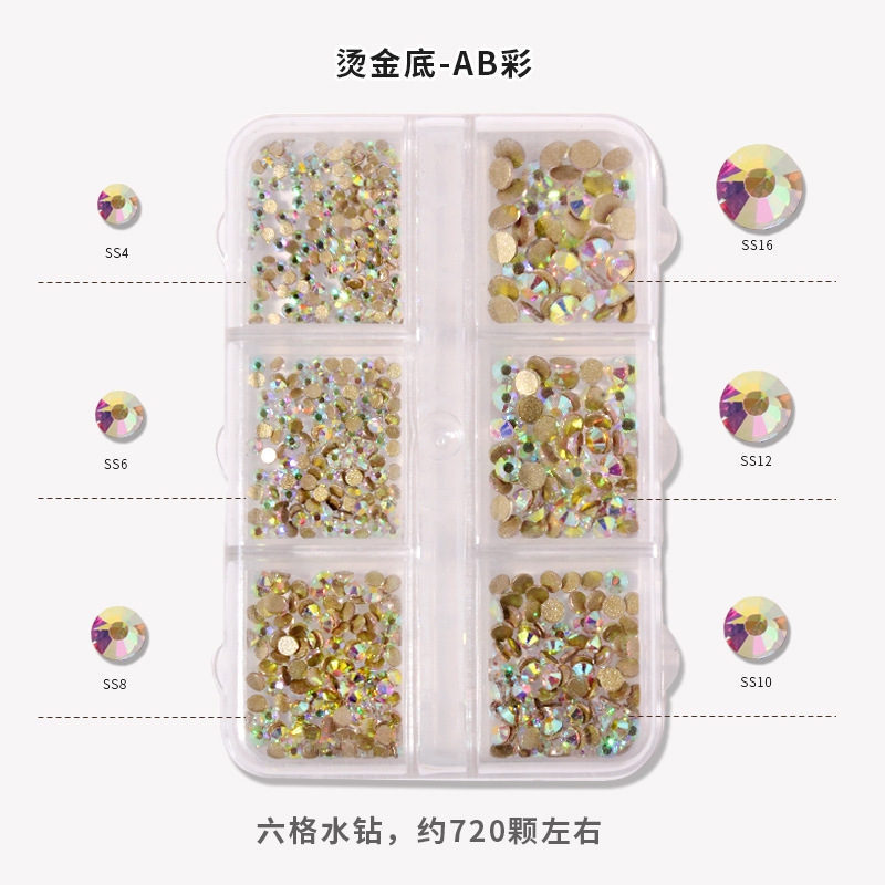 Đá đính móng, Đá nail chân keo mix size gắn móng