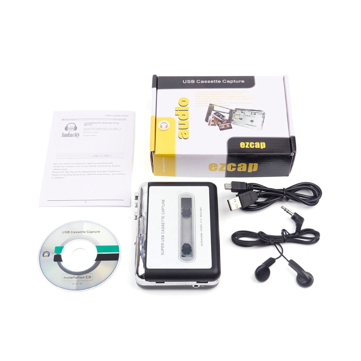 Cassette Player Cassette to MP3 Converter Capture Audio Music Player