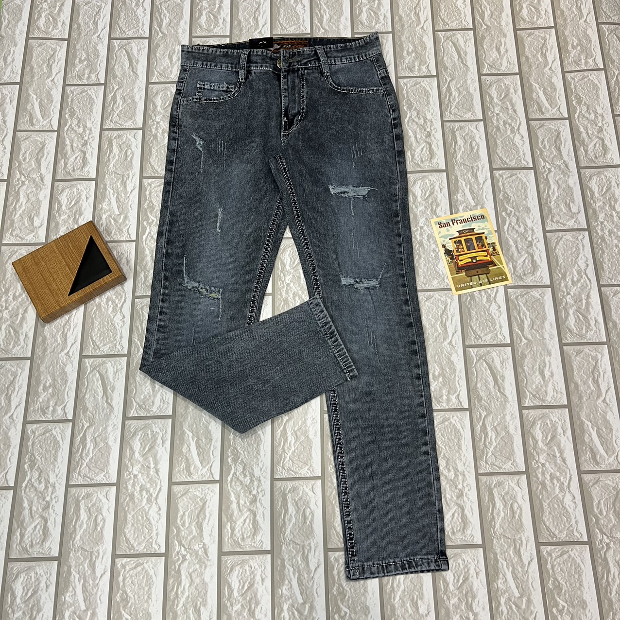 [HCM]Quần Jean Nam Jean Nam Đẹp Quần Bò Nam Rách Chất Vải Đẹp Phom Dáng Body Không Xù Không Bai Màu ( Hình Thật Có Kèm Video) Thời Trang Phong Cách HL STORE MS0122
