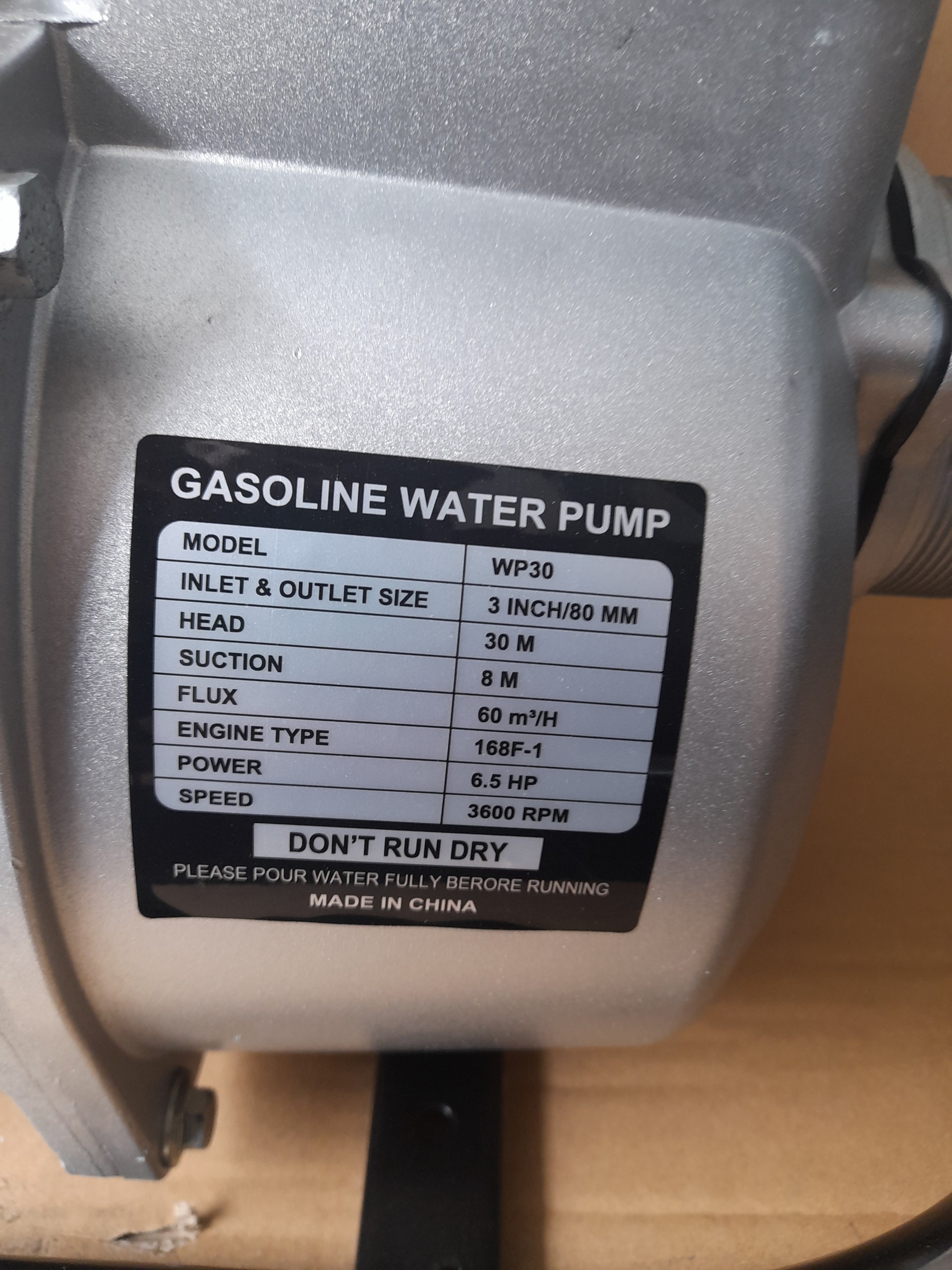Máy bơm nước chạy xăng Halin - 6.5 HP - ống phi 80