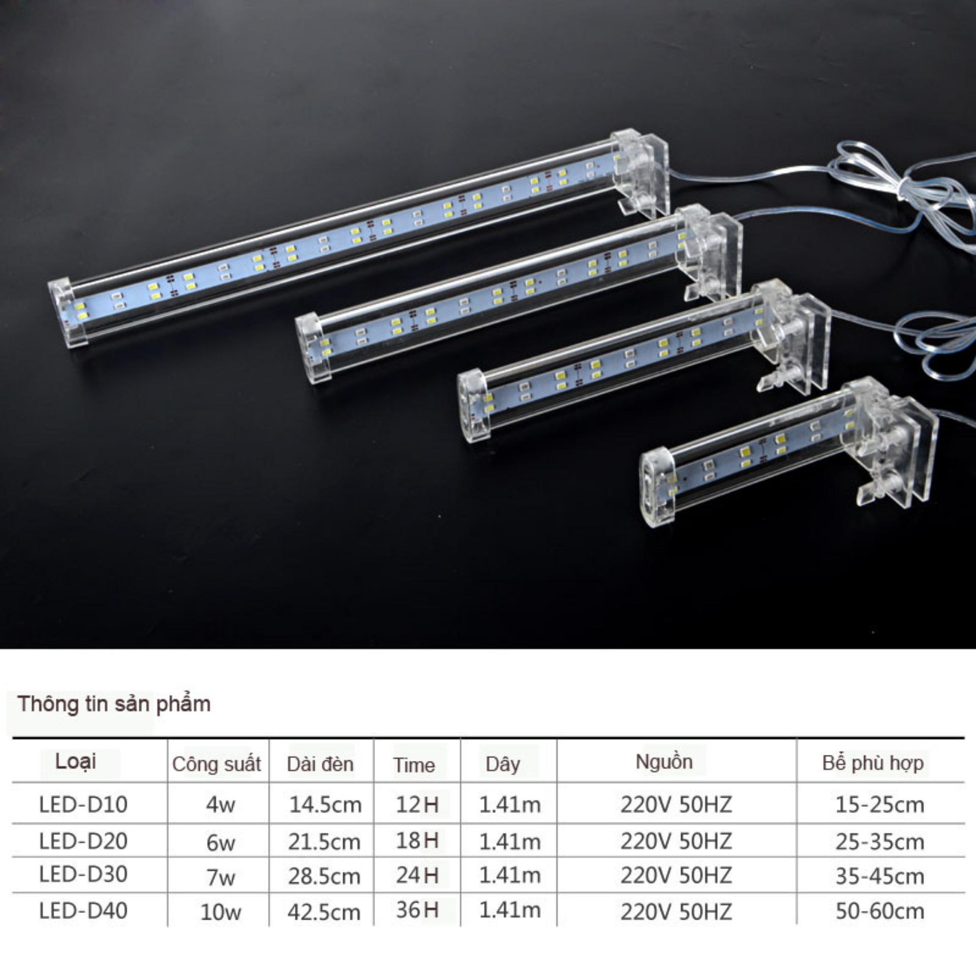Đèn Led Chiếu Sáng Bể Cá Trong Suốt Dạng Kẹp 10W