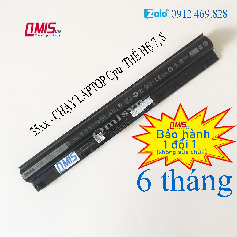 Pin laptop Dell Inspiron 3451 3452 3458 3459 3462 3467 3468 3476 3477 3551 3552 3558 3559 3567 3568 3576 3577, M5Y1K - CHẠY ĐƯỢC PENTIUM VÀ CORE I GEN 7 8 - (ZIN) - 4 CELL