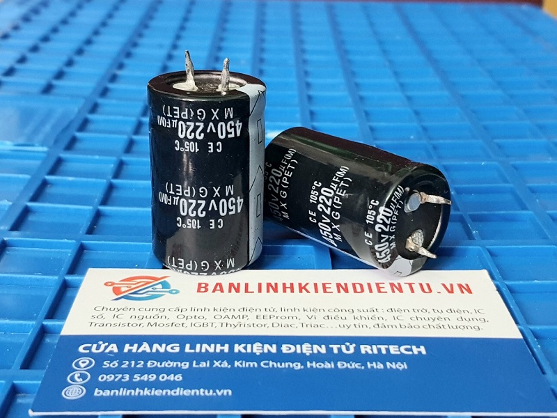 [Combo 2 chiếc] Tụ hóa 450V 220UF 25x40mm tháo máy