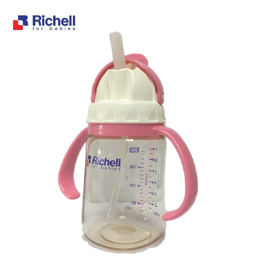BÌNH ỐNG HÚT PPSU RICHELL (200ML-HỒNG)