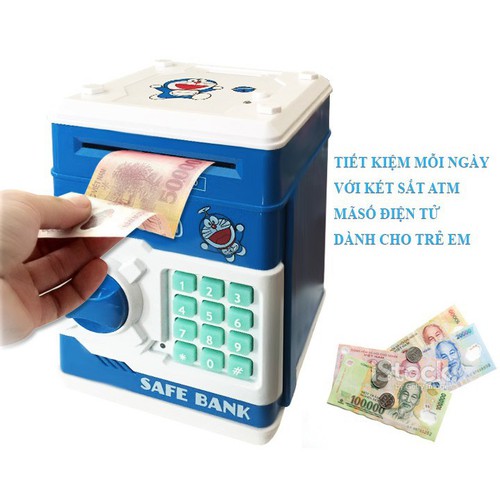 két sắt điện tử mini cho bé, két đựng tiền cho bé
