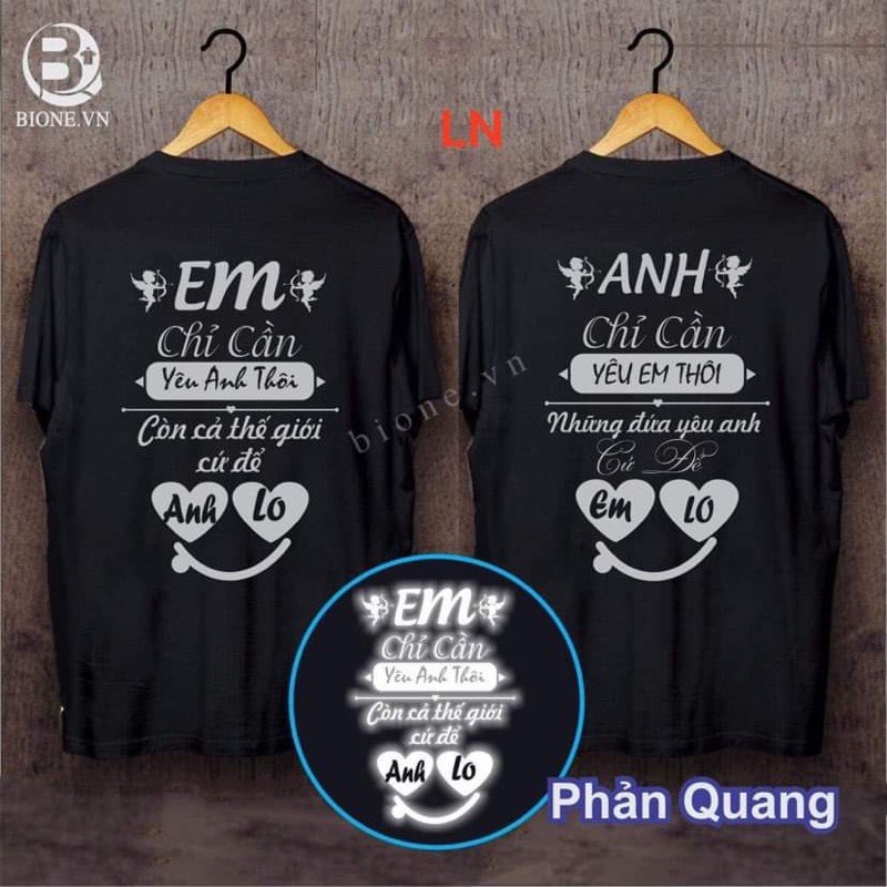 ÁO ĐÔI CHỮ PHẢN QUANG CỰC DỄ THƯƠNG (2 mẫu)